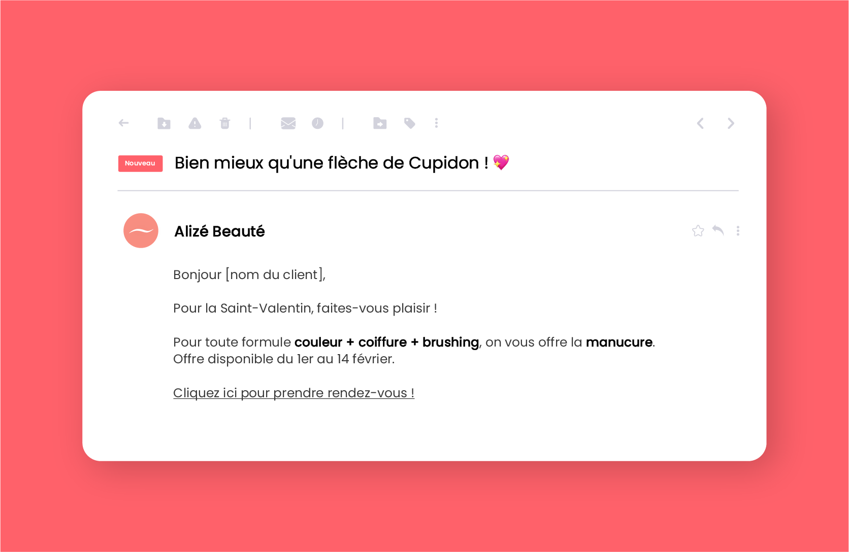 Campagne emailing beauté exemple 2