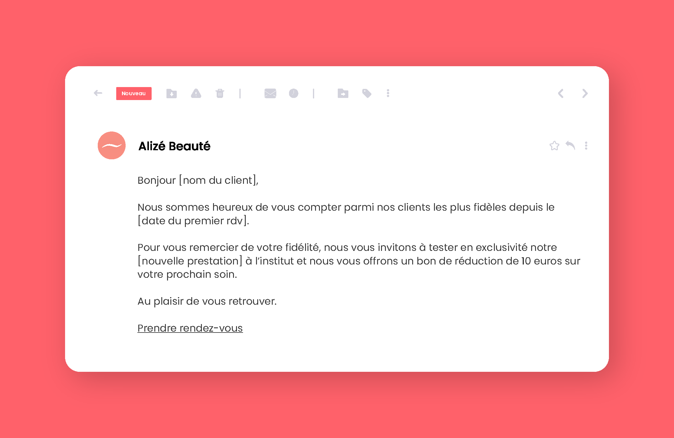 Campagne emailing beauté exemple 8