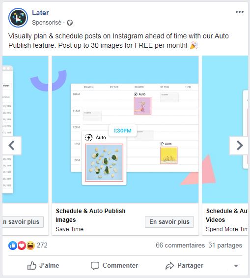 publicité en ligne facebook