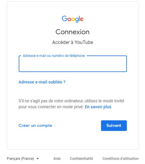 Connexion compte Google