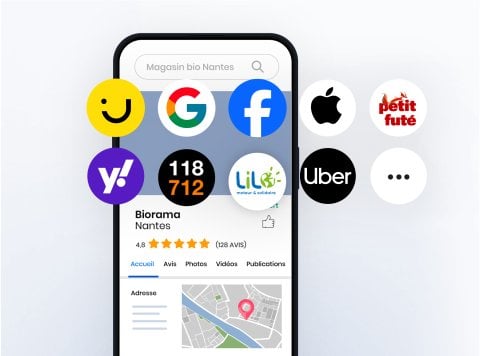 PagesJaunes, Google, Facebook, Apple, Le Petit Futé, Yahoo!, 118 218, Lilo, Uber